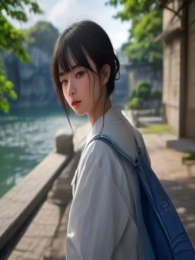 小西悠个人写真，清新自然日系风格，白色背景下展现年轻活力与真实个性，米金色光线氛围柔和温暖